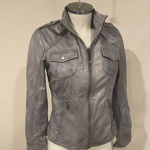Grey leather jacket